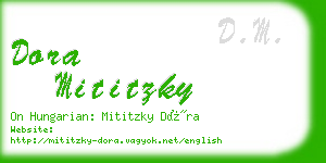 dora mititzky business card